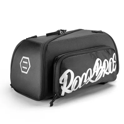 Zdjęcie produktu dla ROCKBROS Torba rowerowa na bagażnik Tylna jednoczęściowa torba rowerowa na bagażnik z 2 bocznymi kieszeniami Czarny 14,9 l
