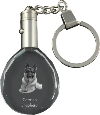 Produktbild von Deutscher Schäferhund - Anhänger mit einem Foto eines Hundes, Schlüsselanhänger aus Kristall in einer Geschenkbox, ein einzigartiges Geschenk von Art-Dog