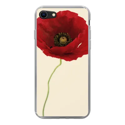 Produktbild von MuchoWow® Handyhülle Schutzhülle Hülle für iPhone SE 2020 Nahaufnahme einer roten Mohnblume Silikon Softcase Handy Hülle - Kartenbesitzer