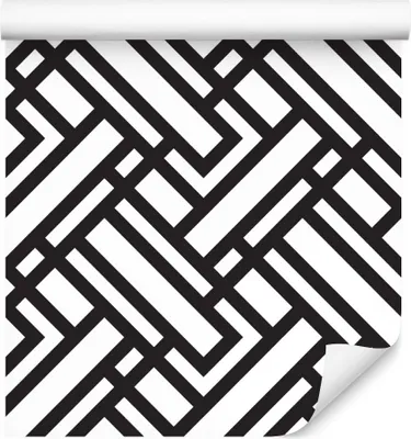 Zdjęcie produktu dla Tapeta Dekoracja Abstrakcyjna czarno - białe wzory geometryczne z modnym efektem 3D