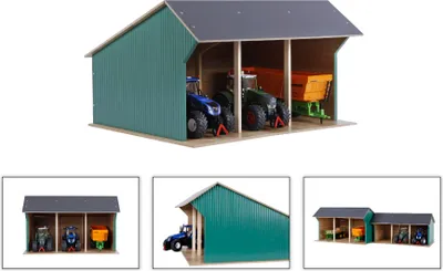 Produktbild von Kids Globe Fahrzeugschuppen 1:32 für bis zu 3 Fahrzeuge Maße 45x38x27 cm