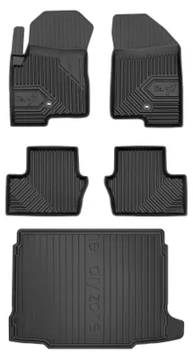 Zdjęcie produktu dla Dywaniki gumowe + mata bagażnika do Dodge Caliber 2006-2011 (hatchback, z kołem zapasowym) – czarne, dopasowane – Wielganizator