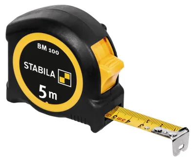 Zdjęcie produktu dla Taśma miernicza kieszonkowa Stabila BM 100, 5 m, skala metryczna