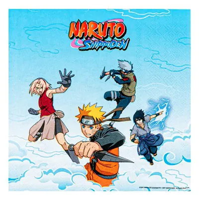 Zdjęcie produktu dla 20 papierowych serwetek z motywem Naruto Shippuden, wymiar 33 x 33 cm, Obraz wygenerowany przez AI