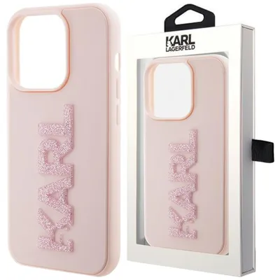 Produktbild von Karl Lagerfeld 3D Rubber Glitter Logo Karl Case für iPhone 15 Pro Max Pink
