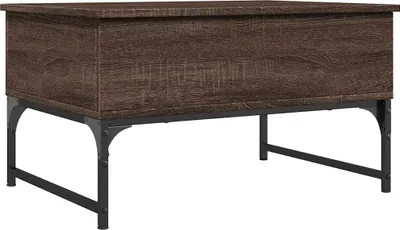 Produktbild von vidaXL Couchtisch Braun Eichen-Optik 70x50x40 cm Holzwerkstoff Metall