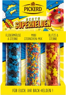 Produktbild von Pickerd Superhelden Set Zuckerdekor zum Dekorieren von Gebäck 68g