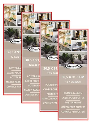 Produktbild von Posterrahmen 30,5 x 91,5 cm rot 4-er Set