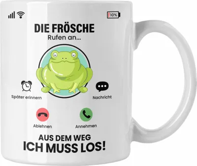 Produktbild von Trendation - Die Frösche Rufen An Tasse Geschenk für Frösche Züchter Besitzer Geschenkidee Lustig Spruch (Weiß)