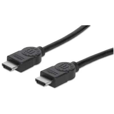 Produktbild von Manhattan High Speed HDMI Kabel, HDMI Stecker auf Stecker, geschirmt, schwarz, 10 m, 10 m, HDMI Typ A (Standard), HDMI Typ A (Standard), 3D, 10,2 Gbit/s, Schwarz