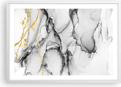 Produktbild von Gerahmtes Poster - Weißer Rahmen - Stein Abstraktion Kontrast - 70x50 cm - Wand Bild - Wanddeko - Wandbilder - Kunstposter - Wandposter - Bilderrahmen - Bilder - Kunstdruck - P2WAA70x50-4761