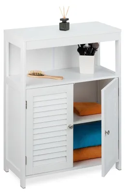 Badkamerkast 80x60x29 cm, 2 Türen, verstellbare Böden, MDF, Weiß