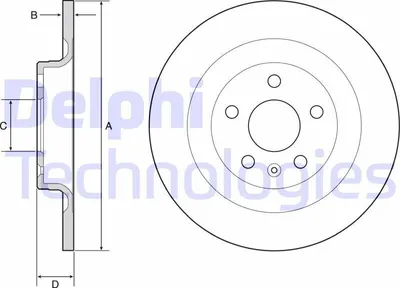 Produktbild von 2x DELPHI Bremsscheibe BG4950C für VOLVO XC60 II (246) V90 II Kombi (235 236)