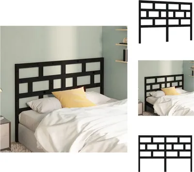 Produktbild von vidaXL Kopfteil Schwarz 156x4x100 cm Massivholz Kiefer -  Kopf- & Fußenden