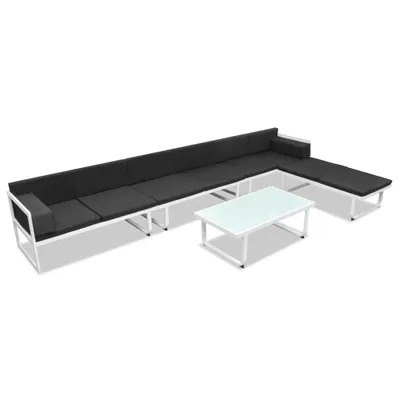 Produktbild von vidaXL 5-tlg. Garten-Lounge-Set Textilene Aluminium Schwarz
