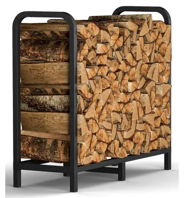 Productafbeelding van Houtopslagrek, 85 cm, verstelbaar, stabiel, metaal, zwart, 85x30x79 cm