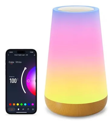 Produktbild von Slimmer Nachttischlampe mit Farbwechsel und App-Steuerung
