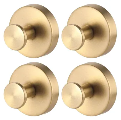 4 goldene Saugnapfhaken, starke Vakuumhaftung, für Küche & Bad
