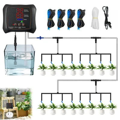 Produktbild von Garten- & Gewächshaus-Zubehör Bewässerungssystem, automatische Bewässerung für Zimmerpflanzen, Pflanzen, Bewässerungssystem mit Timer, 3 m Schlauch, A