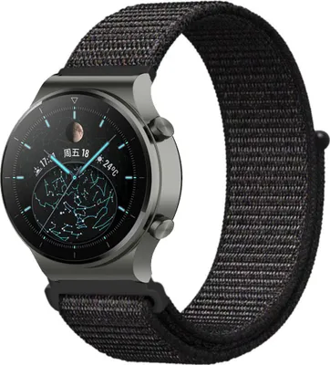 Produktbild von Strap-it Huawei Watch GT 2 Pro Nylonarmband (Schwarz)