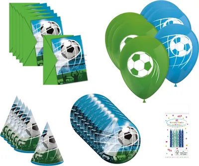 Produktbild von 40-tlg. Fußball Fan Party Set für Kindergeburtstag
