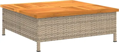 Immagine prodotto di vidaXL Tavolo da giardino beige 70x70x25 cm in rattan e legno di acacia