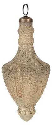 Obrázok produktu pre Clayre & Eef Vianočná ozdoba Ø 7x17 cm Béžové sklo