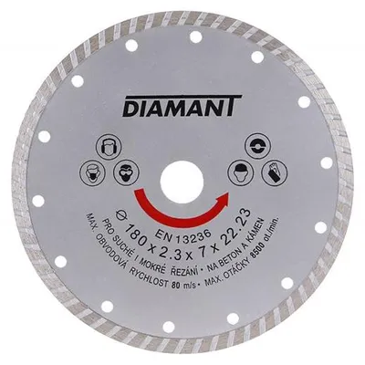 Imagen del producto de Disco de corte diamantado DIAMANT, 180x2.3x22.2 mm, modelo TURBO 21180
