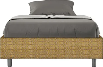 Produktbild von ITYHOME - Gepolstertes Bett mit Lattenrost 120x210 mit Stoffbezug Labirinto 6 Gelb Azelia