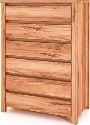 Produktbild von Kommode Tinci aus Kernbuche massiv 80x45x112 mit 6 Schubladen und Holzbeinen
