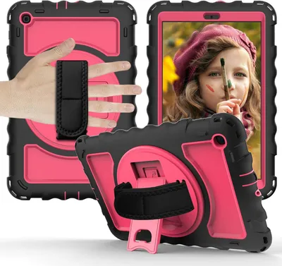 Produktbild von Tasche für iPad 7 10.2 mit Ständer und Schultergurt Pink