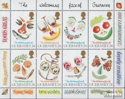 Produktbild von Briefmarken GB - Guernsey 1995 Mi 662-669 Kleinbogen (kompl.Ausg.) postfrisch Grußmarken