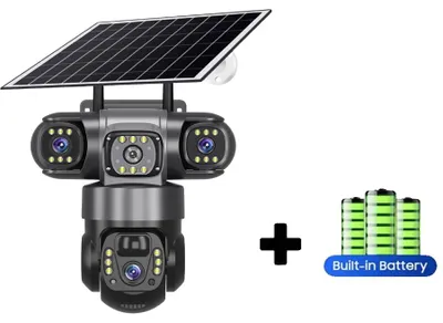 Image de Caméra de sécurité, résolution 15 MP, alimentation solaire, caméra 4G sans carte
