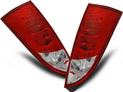 Image de Feux arrière à LED adaptés à la Ford Focus MK1, année de construction 1998-2004, rouge/chrome