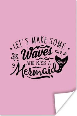Produktbild von MuchoWow® Poster Meerjungfrau - Sprüche - Rosa 60x90 cm - Wanddekoration