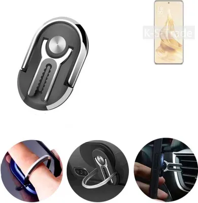 Produktbild von K-S-Trade 3in1 Smartphone-Ring Handy-Ring kompatibel mit Oppo Reno9 Fingerhalterung  Handyring Tischständer Lüftungsgitter-Halterung Tisch Ständer