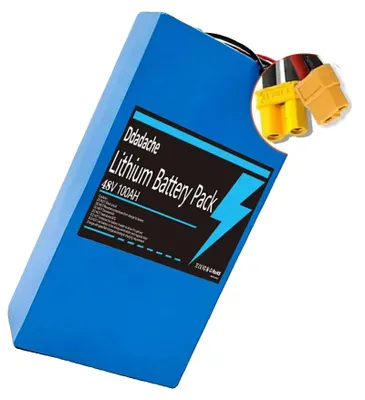 Produktbild von Lithium-Ionen-Batteriepack, 100 Ah Kapazität, integriertes 50A BMS, 13S6P-XT60-XT30