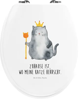 Produktbild von Mr. & Mrs. Panda klo deckel Katze König - Weiß - Geschenk, WC-Sitz, Krone, Toilettendeckel, Klobrille, Toilettenbrille, Klo-Deckel, Cat, Katzen, Haha