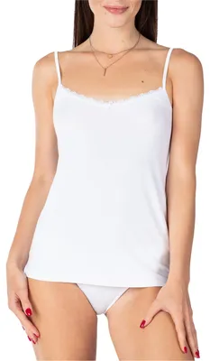 Produktbild von Bellivalini Damen Unterhemd aus Viskose mit Spitze BLV50-219 (Weiß, 4XL )