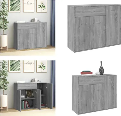 Produktbild von vidaXL Sideboard Grau Sonoma 88x30x70 cm Holzwerkstoff - Sideboard - Sideboards - Schrank - Lagerschrank