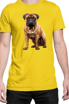 Immagine prodotto di Maglietta da uomo Dogs Breeds Bullmastiff Dog Breed 006, Man L , Jaune