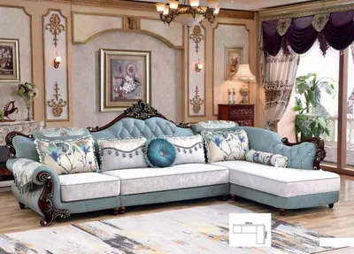 Zdjęcie produktu dla Klasyczna sofa tekstylna Narożnik Chesterfield Narożnik tapicerowany