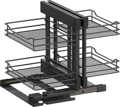 Produktbild von Vauth-Sagel VS Cor Flex Eckschrank Auszug Classic - Set für Küchenunterschränke mit KB 900mm - Korbablage aus Stahldraht, Stahl pulverbeschichtet lava