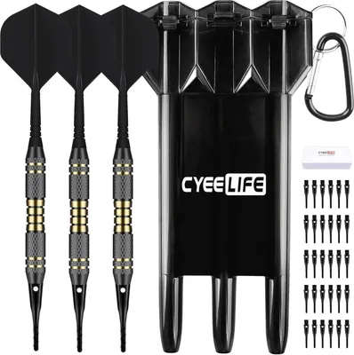 Image de CyeeLife Jeu de fléchettes avec pointe en plastique et 30pcs pointes de fléchettes souples
