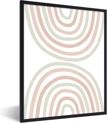 Produktbild von MuchoWow® Gerahmtes Poster Regenbogen - Design - Pastell 60x80 cm - Poster mit Schwarzem Bilderrahmen Wandposter Rahmen Foto Bilder - Premium - Wanddeko Wohnzimmer