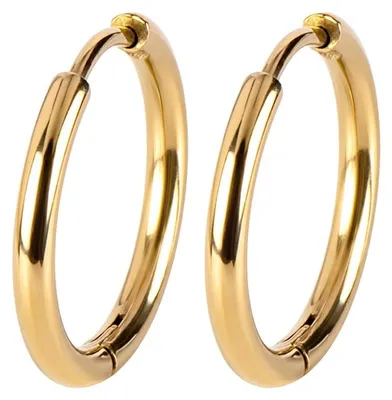 Immagine prodotto di Jacques Lemans S-O273B, orecchini a cerchio da donna, acciaio inossidabile placcato in oro, diametro 18 mm