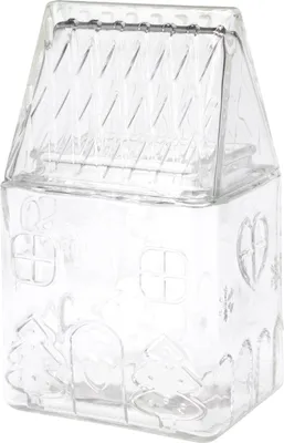 Produktbild von Weihnachts-Glasbehälter für Kekse in Form eines Häuschens, 1500 ml – transparent, H&L