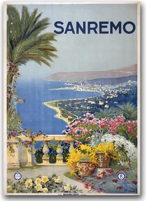 Produktbild von Poster - Canvas - Leinwand - 59,4 cm x 84,1 cm - Fotoposter - Leinwandkunst - Sanremo Italien