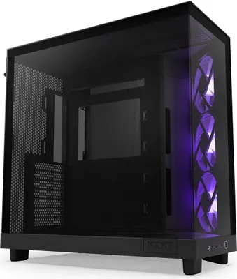 Produktbild von NZXT H6 Flow RGB, Midi Tower, PC, Schwarz, ATX, micro ATX, Mini-ITX, Stahl, Gehärtetes Glas, Blau, Grün, Rot