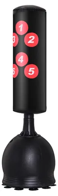 Produktbild von HOMCOM Boxsack Stehend 165cm Standboxsack mit Saugnapf-Basis Trainer Schwarz